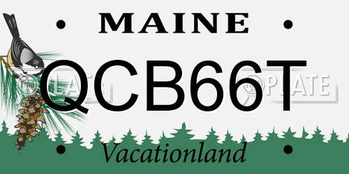 QCB66T Maine License Plate