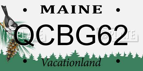 QCBG62 Maine License Plate