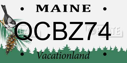 QCBZ74 Maine License Plate