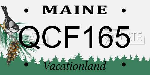 QCF165 Maine License Plate