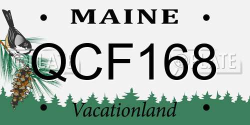 QCF168 Maine License Plate