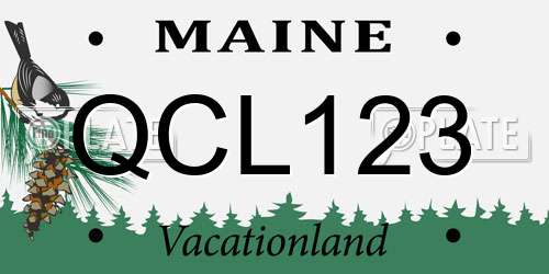 QCL123 Maine License Plate