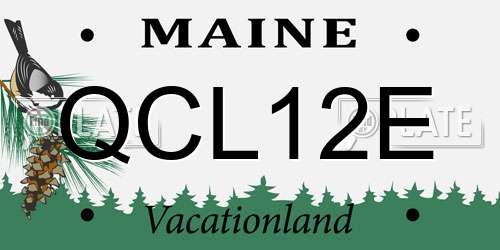 QCL12E Maine License Plate