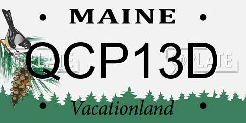 QCP13D Maine License Plate
