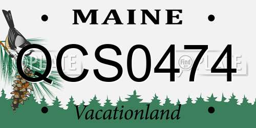 QCS0474 Maine License Plate
