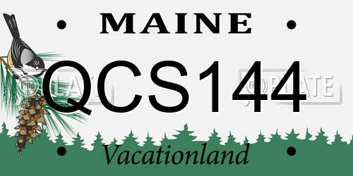 QCS144 Maine License Plate