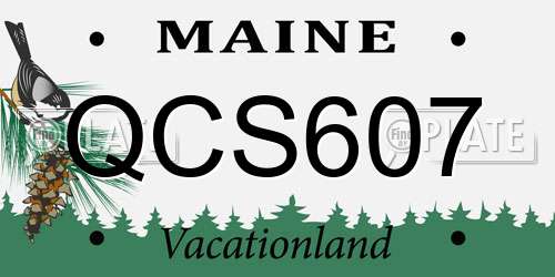 QCS607 Maine License Plate