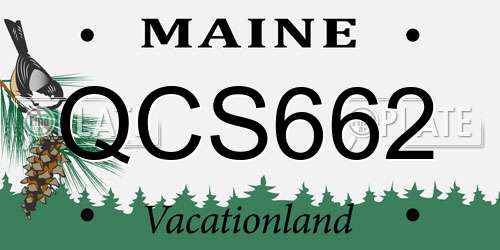 QCS662 Maine License Plate