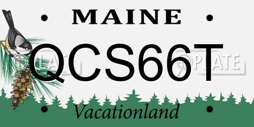 QCS66T Maine License Plate