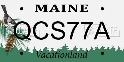 QCS77A Maine License Plate