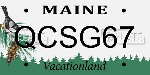QCSG67 Maine License Plate