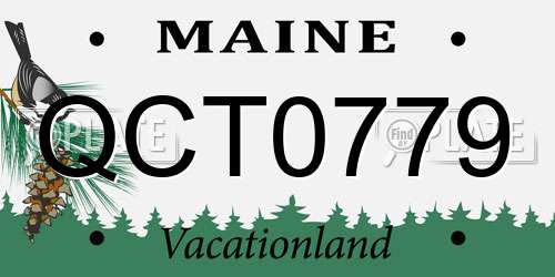 QCT0779 Maine License Plate