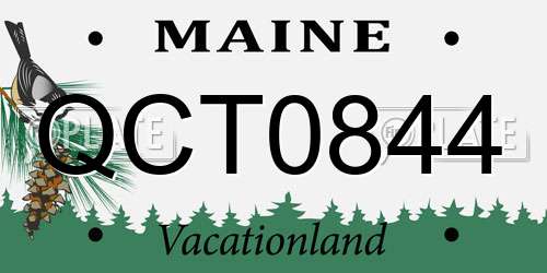 QCT0844 Maine License Plate