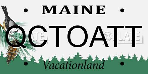 QCTOATT Maine License Plate