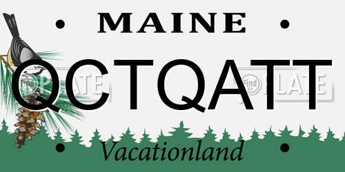 QCTQATT Maine License Plate