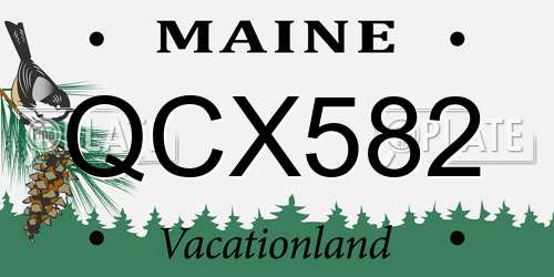 QCX582 Maine License Plate