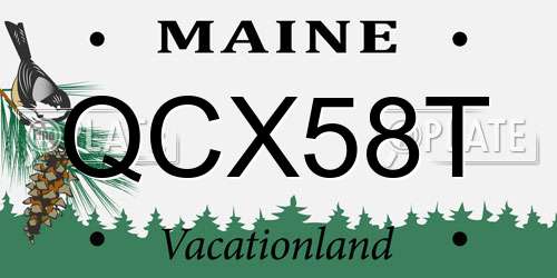 QCX58T Maine License Plate