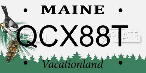 QCX88T Maine License Plate