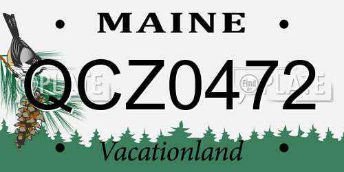 QCZ0472 Maine License Plate