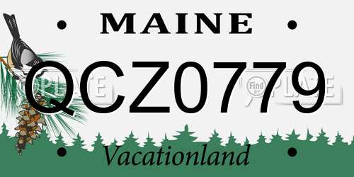 QCZ0779 Maine License Plate