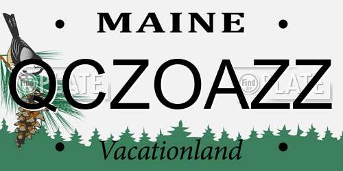 QCZOAZZ Maine License Plate
