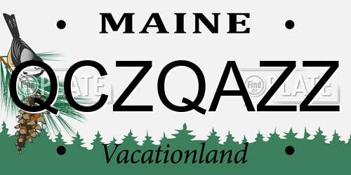 QCZQAZZ Maine License Plate