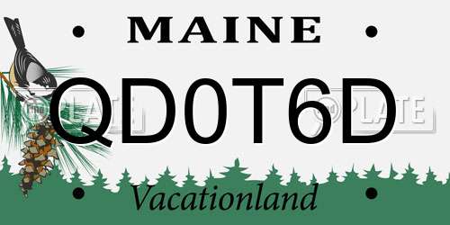 QD0T6D Maine License Plate
