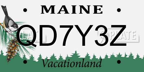 QD7Y3Z Maine License Plate