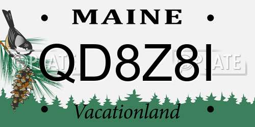 QD8Z8I Maine License Plate
