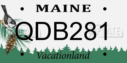 QDB281 Maine License Plate
