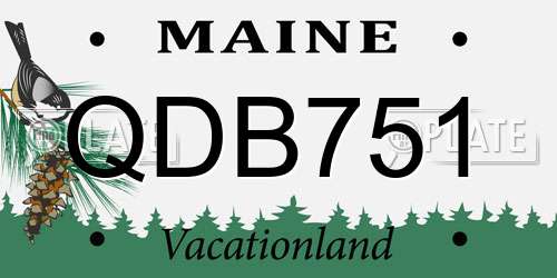 QDB751 Maine License Plate
