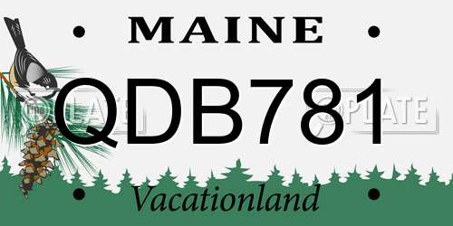 QDB781 Maine License Plate