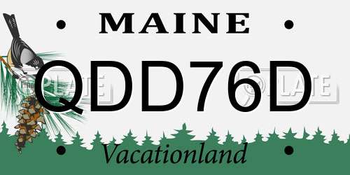 QDD76D Maine License Plate