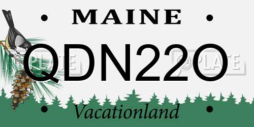 QDN22O Maine License Plate