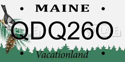 QDQ26O Maine License Plate