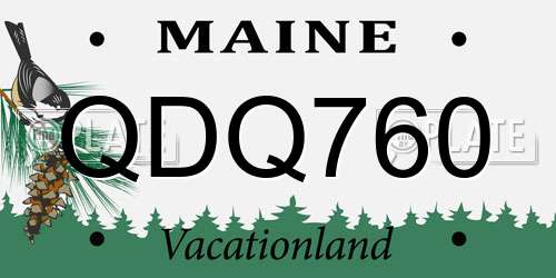 QDQ760 Maine License Plate