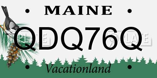 QDQ76Q Maine License Plate
