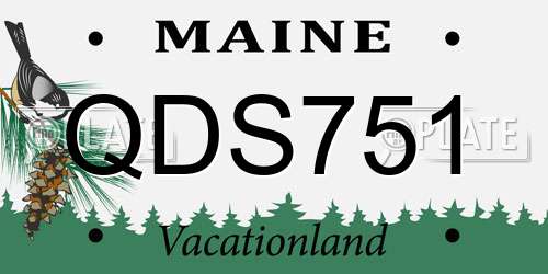 QDS751 Maine License Plate