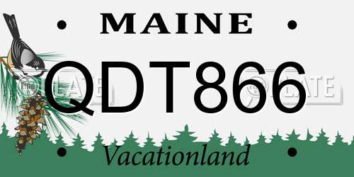 QDT866 Maine License Plate