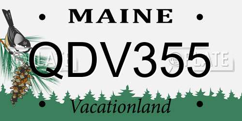 QDV355 Maine License Plate
