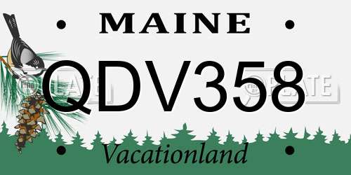 QDV358 Maine License Plate