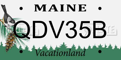 QDV35B Maine License Plate