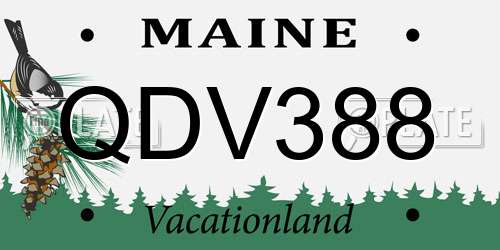 QDV388 Maine License Plate