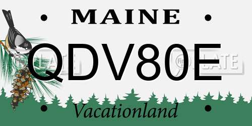 QDV80E Maine License Plate
