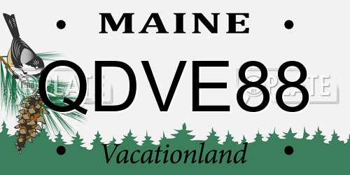 QDVE88 Maine License Plate