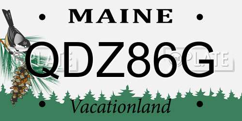 QDZ86G Maine License Plate