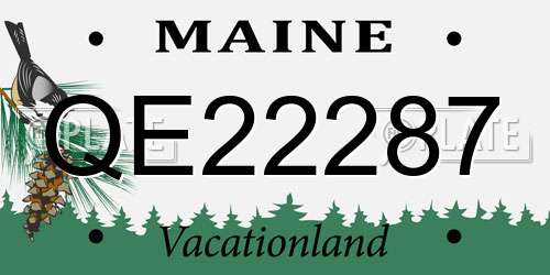 QE22287 Maine License Plate