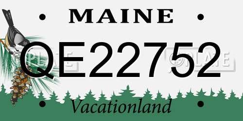 QE22752 Maine License Plate