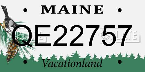 QE22757 Maine License Plate