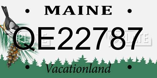 QE22787 Maine License Plate